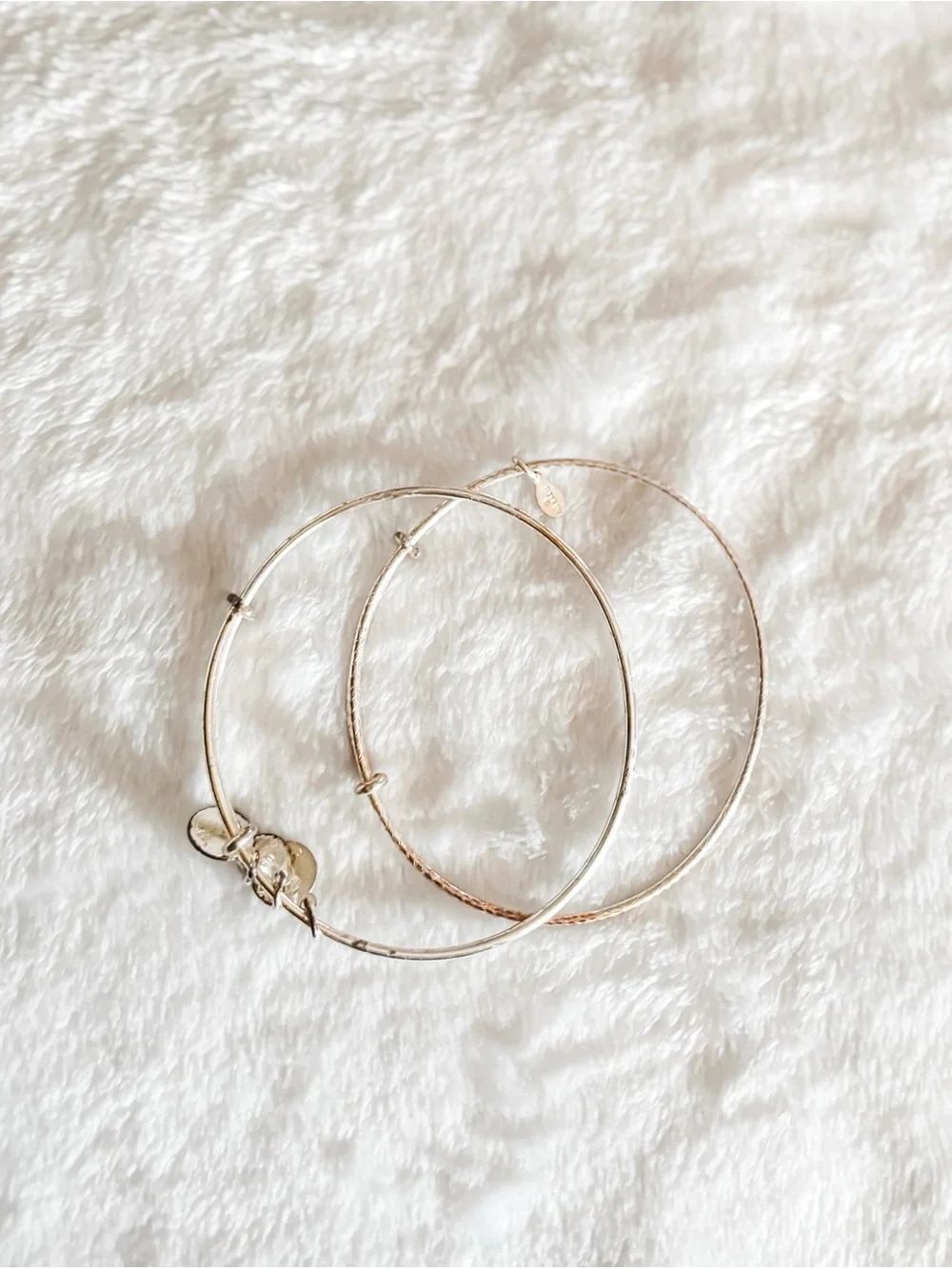 Alex and Ani Textured & Smooth Bangle Bracelet Set - Silver